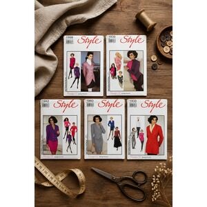 Vintage 1980s Style Sewing Pattern Bundle Uncut Factory Folded Patterns Lot of 5